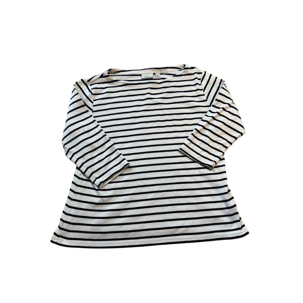 L. L. Bean Lightweight Sweater/Shirt, size 1X, plus size, blue & white striped,